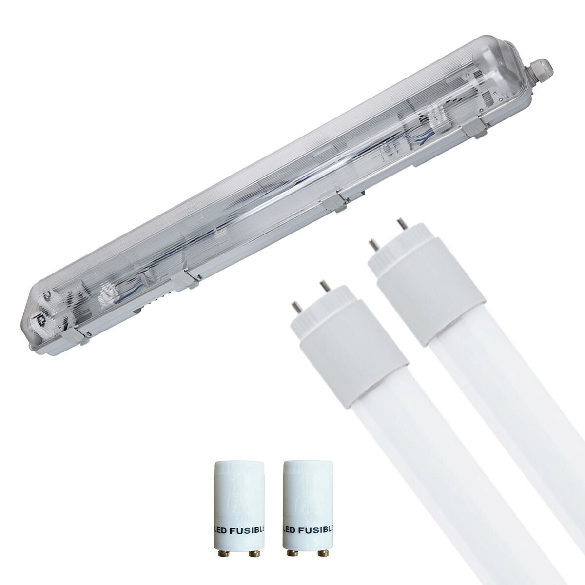 Fluvius Led Waterproof LED fluorescent fixture 60 cm – 16W, 1600 lm, IP65, 6400K