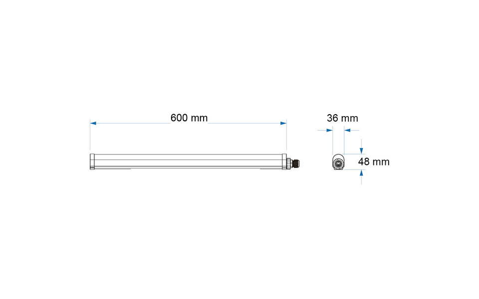 HLW LED Koppelbaar LED TL Armatuur 60cm - Neutraal Wit