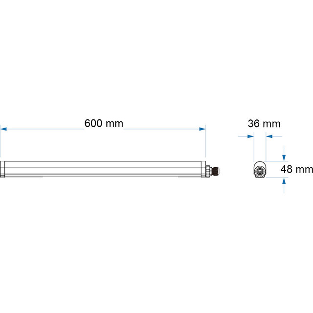 HLW LED Koppelbare LED TL Armatuur 60cm - Warm Wit