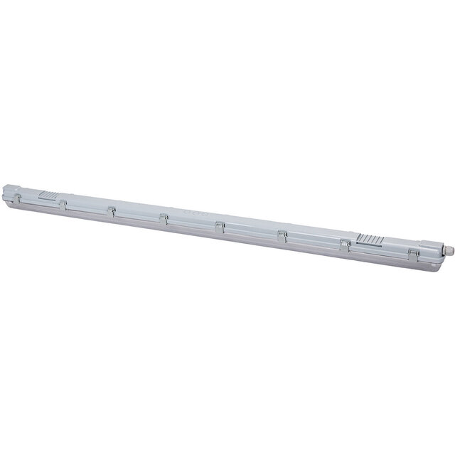 Waterdicht grijs LED TL armatuur 150cm met T8 fitting en maximaal 24W vermogen Waterdicht grijs LED TL armatuur 150cm met T8 fitting en maximaal 24W vermogen