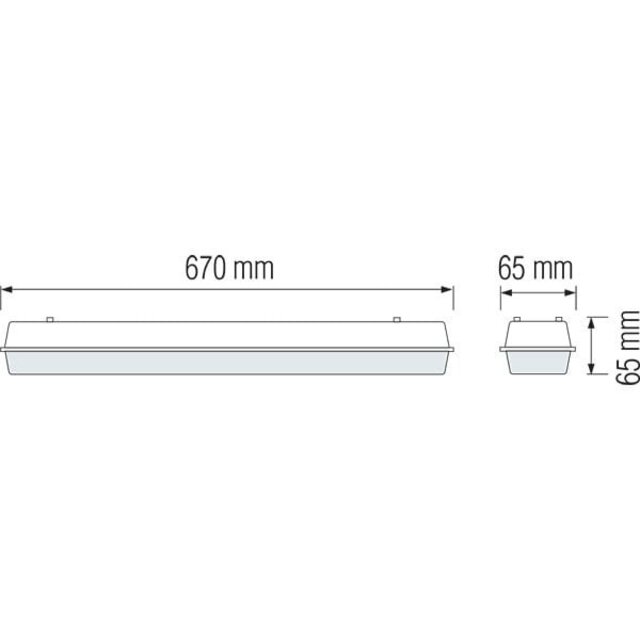 HLW LED LED Fluorescent Fixture 60cm - 9W - Waterproof and Energy Efficient