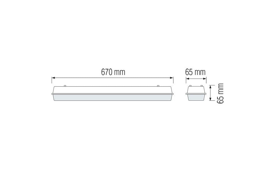 HLW LED LED Fluorescent Fixture 60cm - 9W - Waterproof and Energy Efficient