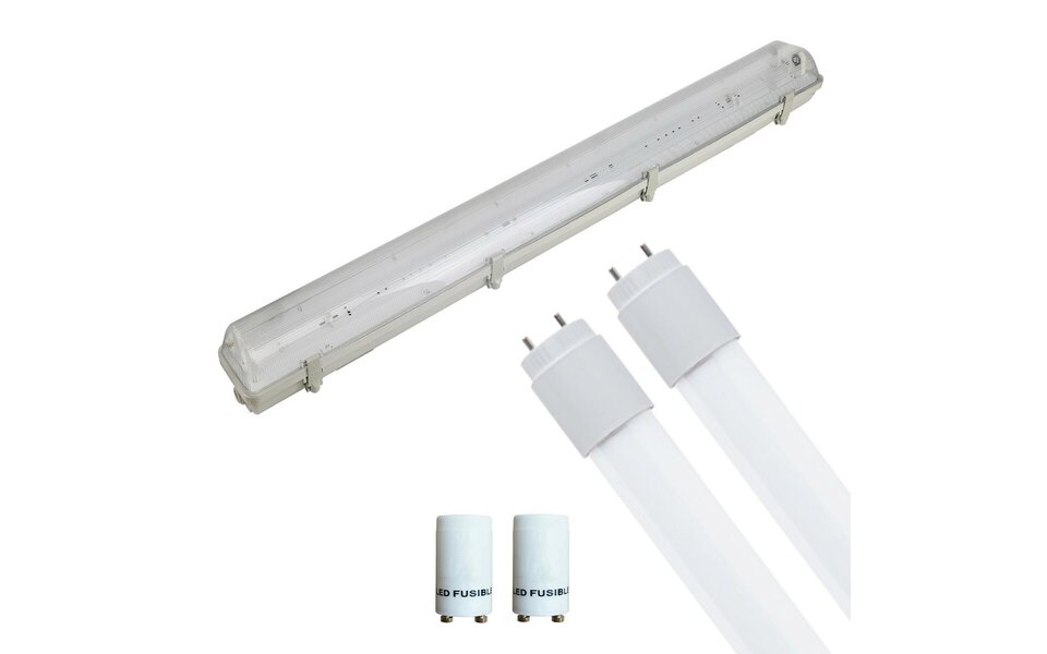 HLW LED LED TL Armatuur met T8 Buis - 150cm Dubbel - Waterdicht