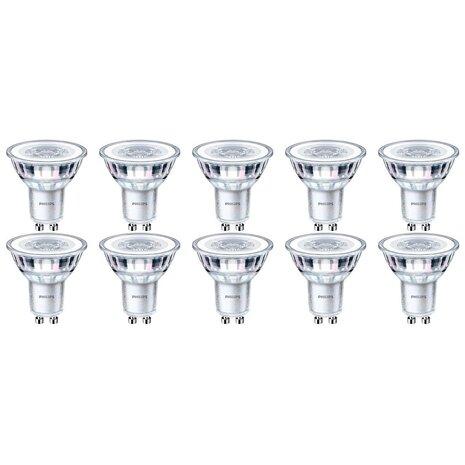 PHILIPS LED Spot 10 Pack - GU10 Fitting - Dimbaar - Warm Wit 3000K PHILIPS LED Spot 10 Pack - GU10 Fitting - Dimbaar - Warm Wit 3000K