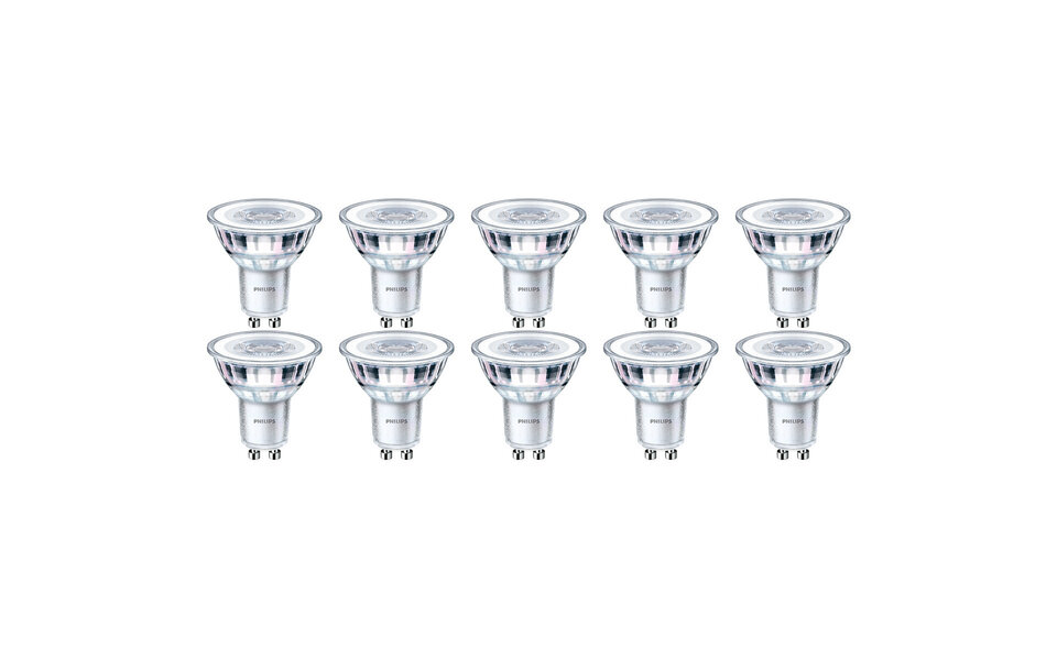 Philips Philips LED Spot CorePro 10 Pack GU10 - Dimmable Warm White 3000K - 3W Philips Philips LED Spot CorePro 10 Pack GU10 - Dimmable Warm White 3000K - 3W