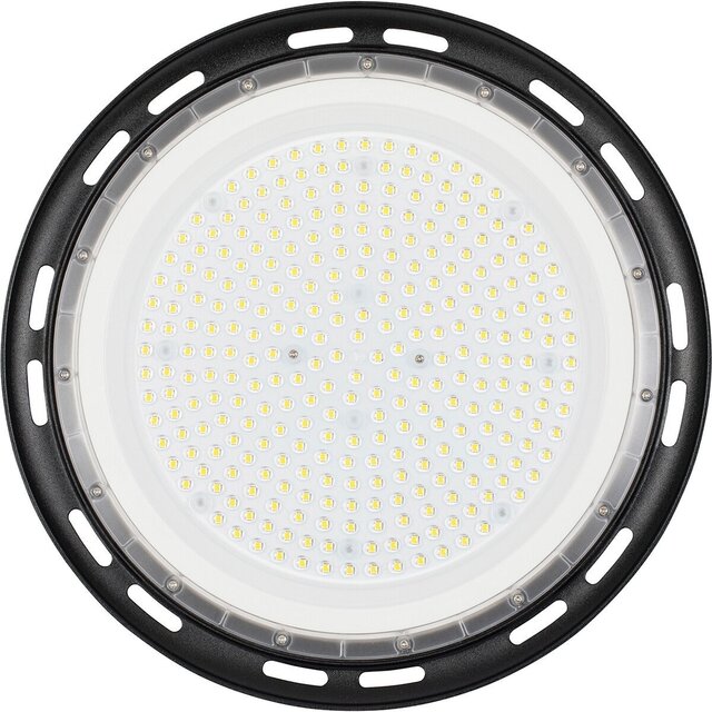 ronde zwarte LED UFO high bay lamp 200W met waterdichte behuizing en koelwit licht 6400K