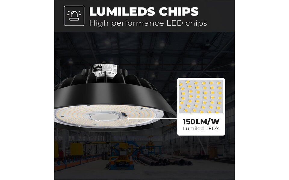 HLW LED LED UFO High Bay Premium 100W - Dimbaar, Waterdicht IP65, Neutraal Wit 4000K