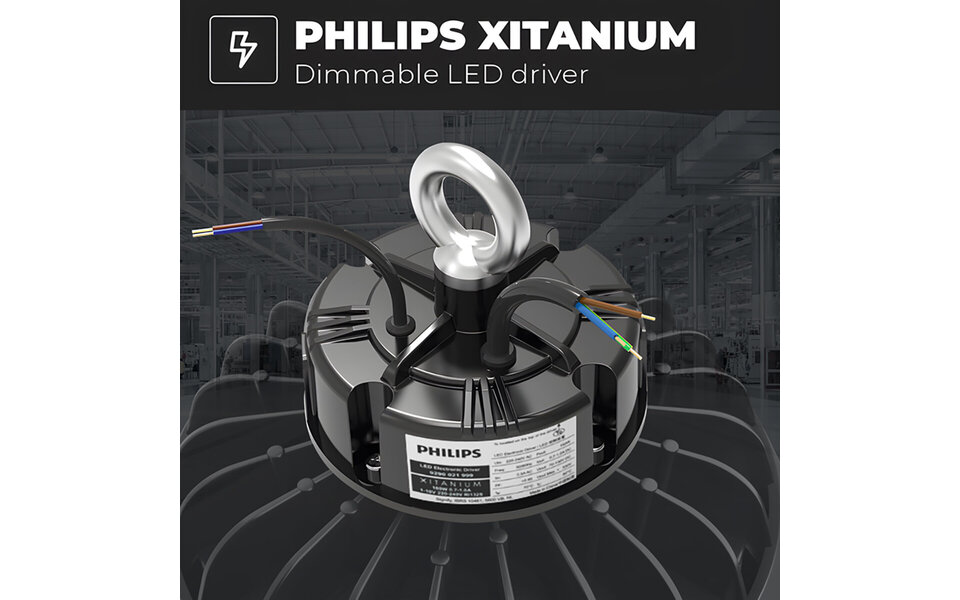 HLW LED LED UFO High Bay Premium 200W - Dimbaar, Waterdicht IP65, Natuurlijk Wit 4000K Magazijnverlichting