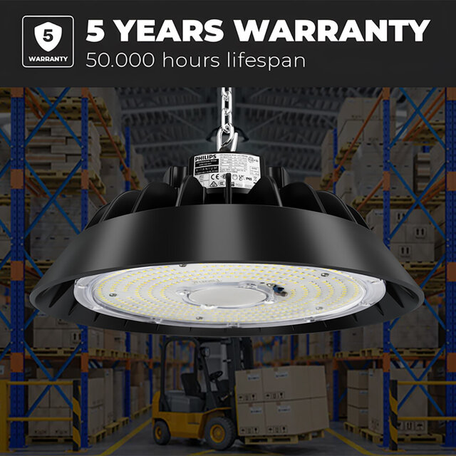 HLW LED LED UFO High Bay Premium 240W - Dimmable, Waterproof IP65, Cool White 6000K Warehouse Lighting