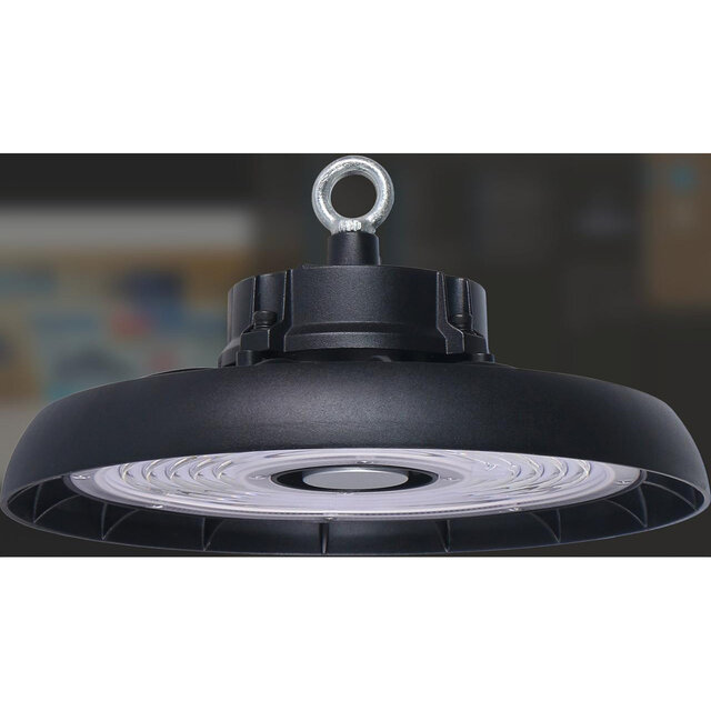 rondvormige zwarte LED UFO high bay verlichting 100W 10000 lumen 6400K waterdicht IP65