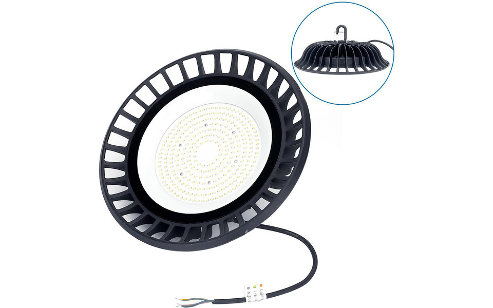 HLW LED LED UFO High Bay 150W - Waterdichte LED lamp voor Magazijnverlichting, IP65, Daglicht Wit 6500K