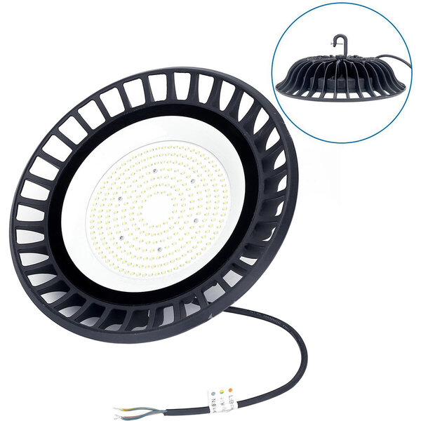 HLW LED LED UFO High Bay 150W - Waterdichte LED lamp voor Magazijnverlichting, IP65, Daglicht Wit 6500K HLW LED LED UFO High Bay 150W - Waterdichte LED lamp voor Magazijnverlichting, IP65, Daglicht Wit 6500K