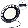 Ronde zwarte LED UFO high bay lamp 150W met 13500 lumen en koel wit licht 6500K IP65 waterdicht