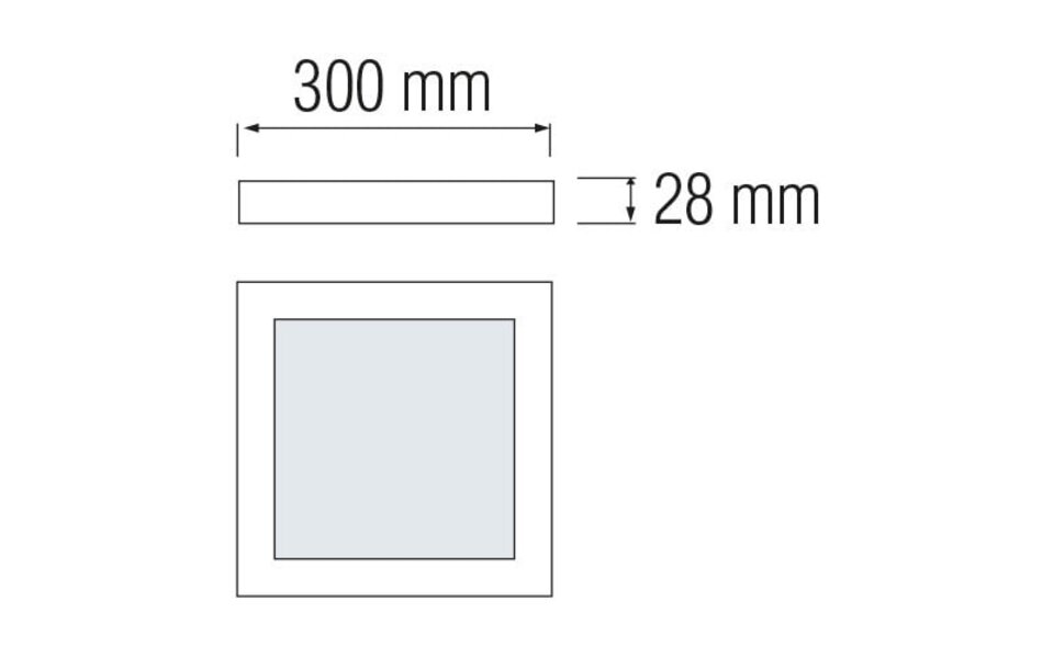 HLW LED LED Panel 30x30 - Natural White 4200K, 24W Surface-mounted LED Downlight - Flicker-free HLW LED LED Panel 30x30 - Natural White 4200K, 24W Surface-mounted LED Downlight - Flicker-free