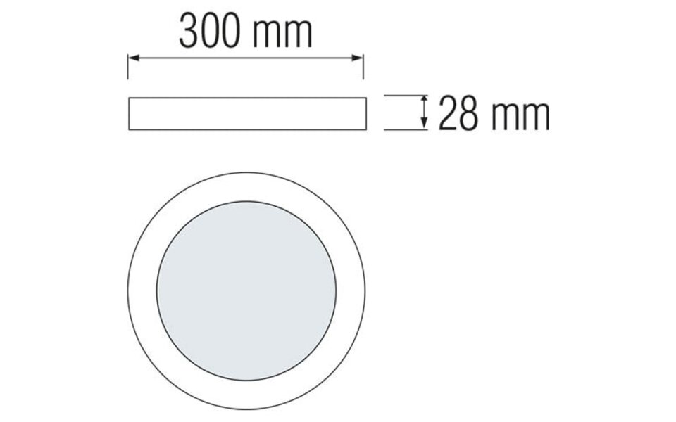 HLW LED Surface-Mounted LED Downlight - 28W LED Panel Round Ø30cm Natural White 4200K