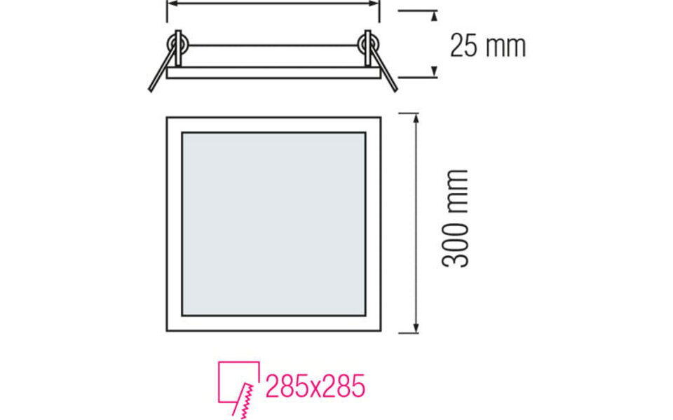 HLW LED LED Panel Slim 2 Pack 30x30 - 24W Recessed LED Downlight Natural White 4200K