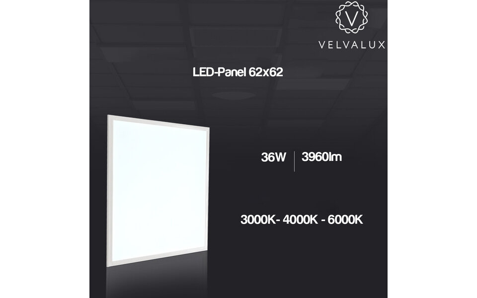 Velvalux Velvalux Lumis 6 Pack LED Panel 62x62 - 36W Recessed LED Downlight Neutral White Velvalux Velvalux Lumis 6 Pack LED Panel 62x62 - 36W Recessed LED Downlight Neutral White
