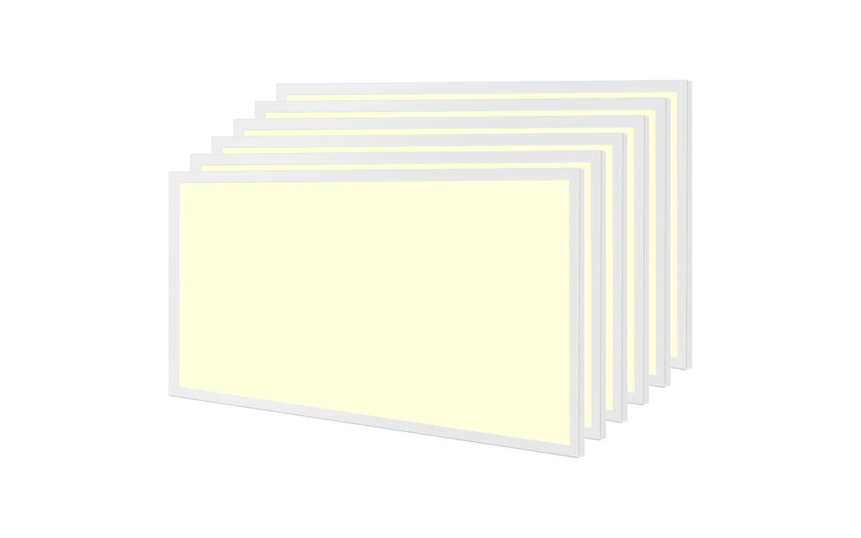 Velvalux LED Panel 30x60 6 Pack - Recessed LED Downlight, Warm White 2700K–3000K, 24W LED, Adjustable Beam Angle