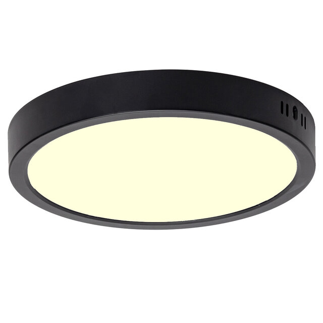 LED Paneel Opbouw Downlight 24W Warm Wit 2700K–3000K Rond Zwart Binnenverlichting