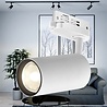 Mat witte aluminium LED spot voor 3-fase railverlichting met GU10 fitting binnenverlichting