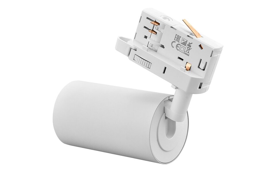 HLW LED LED Rail Lighting Spot with GU10 Fitting - Matte White Aluminum, 3 Phase