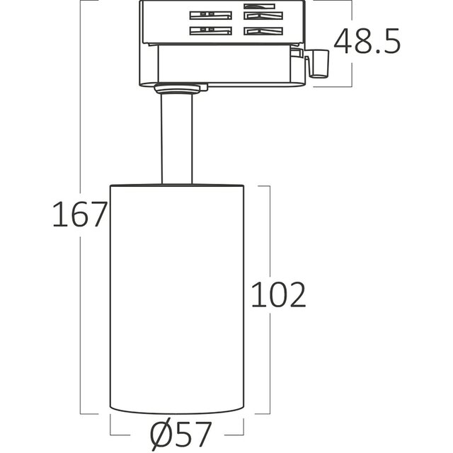 HLW LED LED Rail Lighting Spot with GU10 Fitting - Matte White Aluminum, 3 Phase