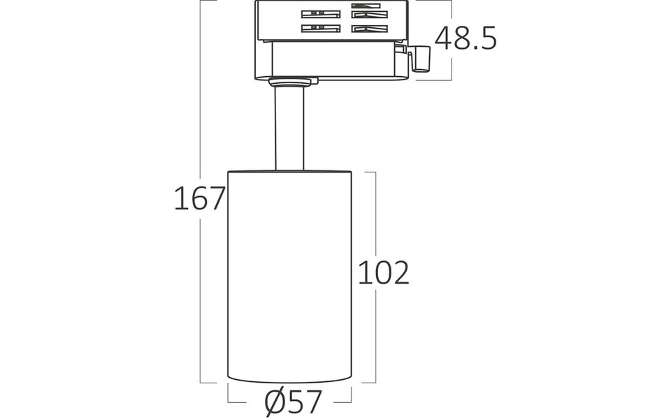 HLW LED LED Rail Lighting Spot with GU10 Fitting - Matte White Aluminum, 3 Phase