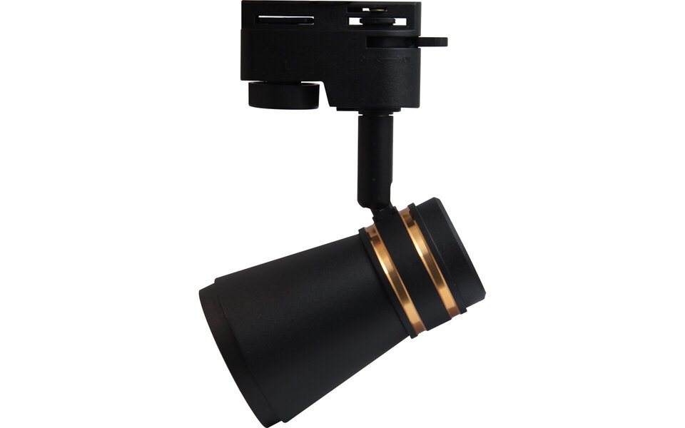 HLW LED LED Spot Prixa Tron met GU10 Fitting - 1 Fase Railverlichting Zwart/Goud