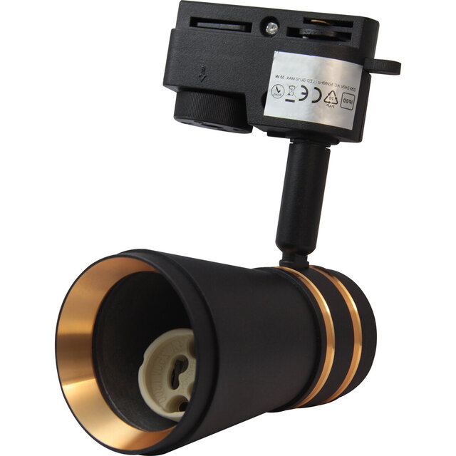 HLW LED LED Spot Prixa Tron with GU10 Fitting - 1 Phase Track Lighting Black/Gold