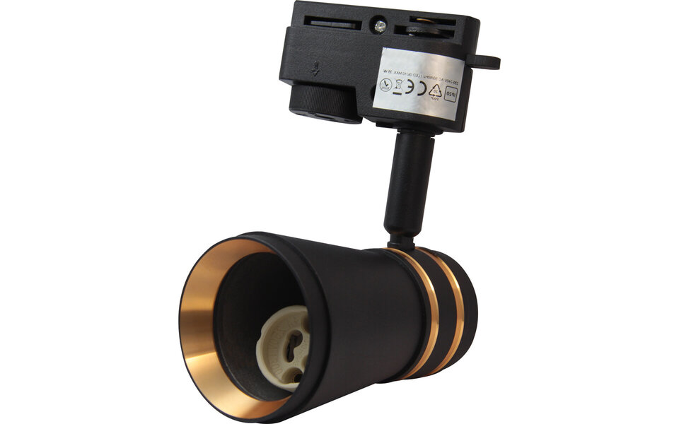HLW LED LED Spot Prixa Tron met GU10 Fitting - 1 Fase Railverlichting Zwart/Goud