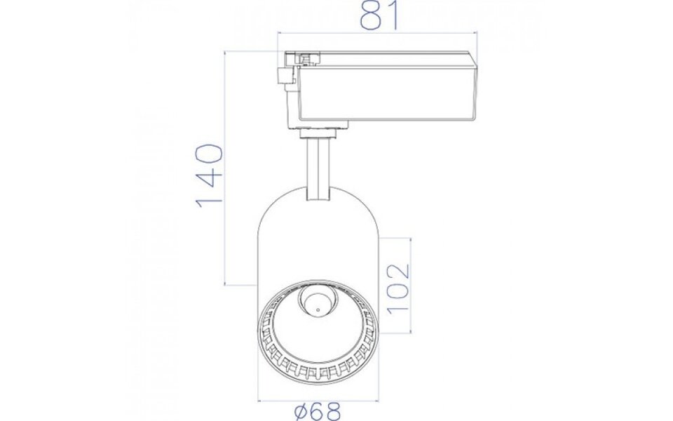 HLW LED LED Railverlichting 10W LED Spot Warm Wit 2700K–3000K – Mat Wit Aluminium