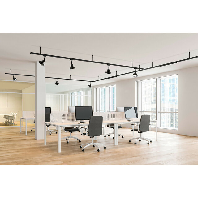 Mat nikkel LED railspot met GU10 fitting geschikt voor verlichting tot 25W