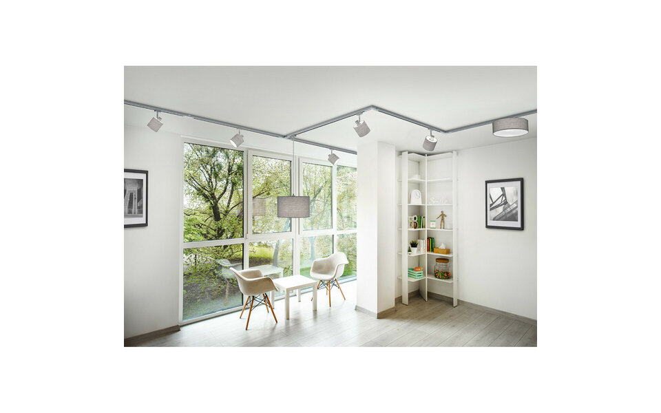 HLW LED Trion Dual Torry LED Railverlichting - Mat Grijs LED Spot met E14 Fitting