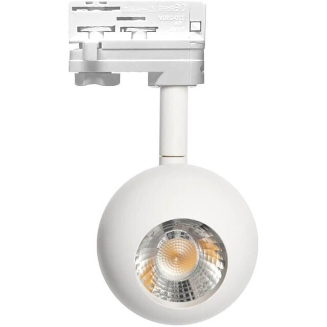 HLW LED LED Spot Rail Lighting 10W Warm White 2700K–3000K Matt White Aluminum