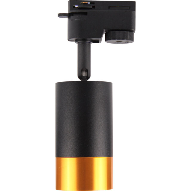 HLW LED LED Railverlichting Track Spot met GU10 Fitting - Zwart/Goud Aluminium LED Lamp 1 Fase