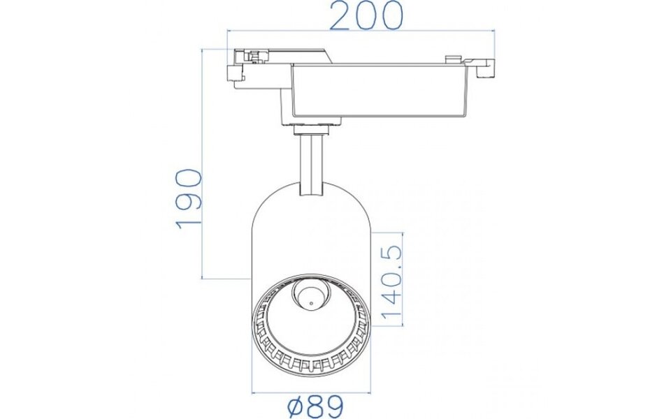 HLW LED LED Railverlichting 24W LED Spot Warm Wit 2700K - Mat Zwart Aluminium