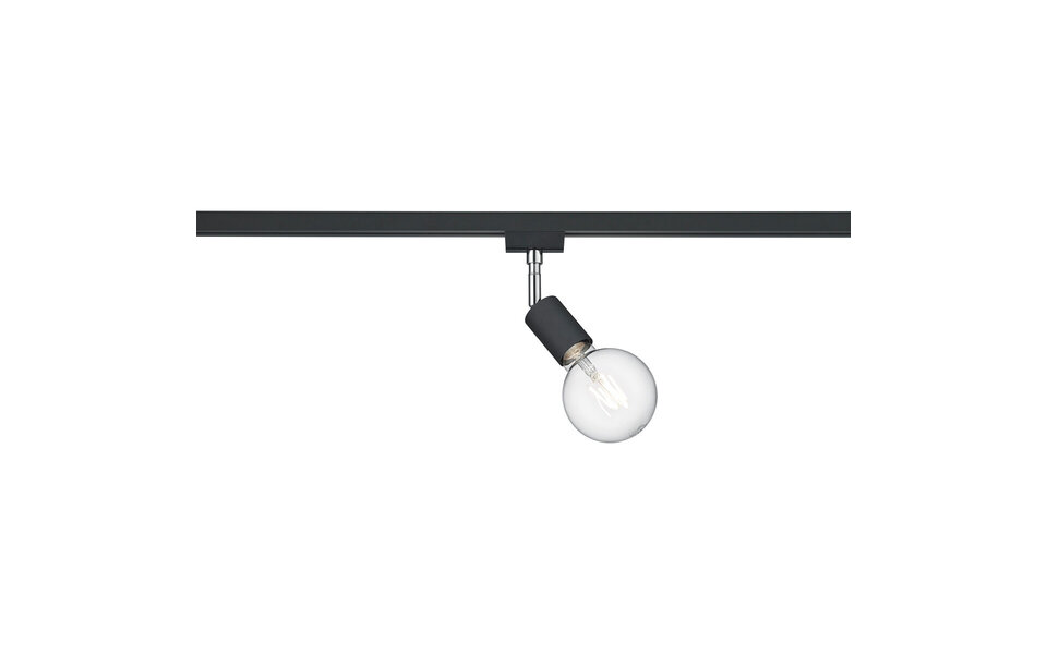 HLW LED LED Track Lighting - Matte Black LED Spot with E27 Fitting for 2-Phase Rails