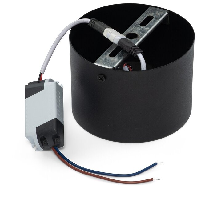 HLW LED LED Downlight Opbouw Rond Hoog 5W - Natuurlijk Wit 4200K - Mat Zwart Aluminium