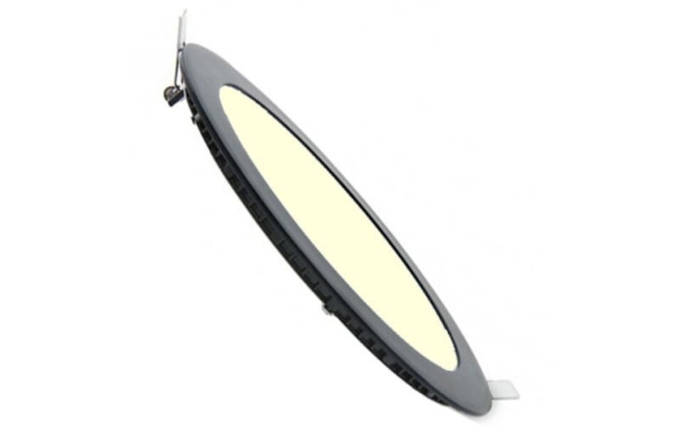 HLW LED Inbouw LED Downlight Slim Rond 6W Dimbaar Warm Wit 2700K Mat Zwart Aluminium Ø120mm