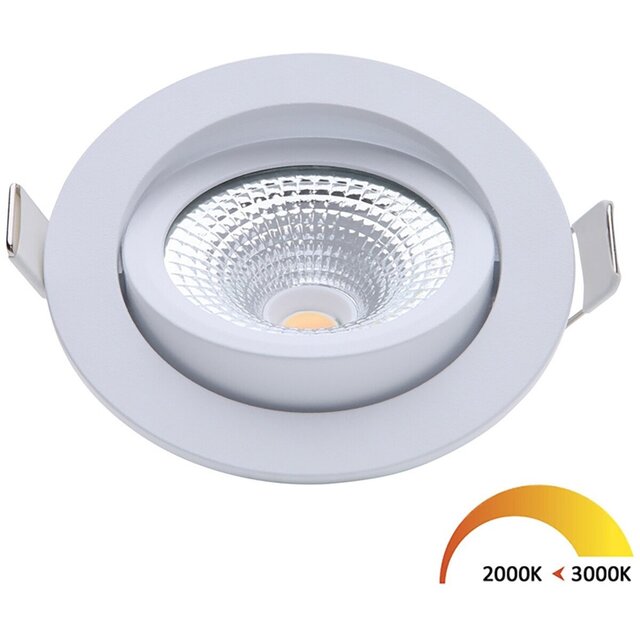 Ronde inbouw LED spot 5W dimbaar met warm wit licht van 3000K en 450 lumen, waterdicht design Ronde inbouw LED spot 5W dimbaar met warm wit licht van 3000K en 450 lumen, waterdicht design