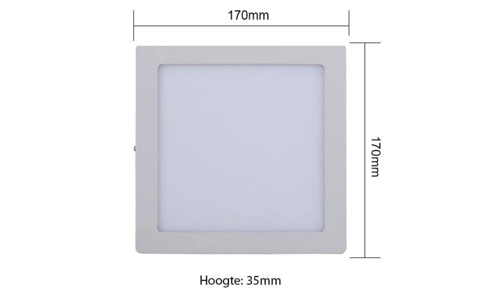 HLW LED Surface-Mounted LED Downlight Square 12W - Bright Cool White 6000K, Matte White Aluminum HLW LED Surface-Mounted LED Downlight Square 12W - Bright Cool White 6000K, Matte White Aluminum