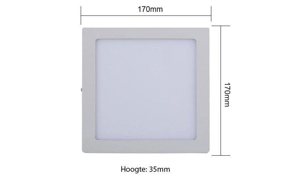 HLW LED Surface-Mounted LED Downlight Square 12W Warm White 2700K–3000K Matte White Aluminum HLW LED Surface-Mounted LED Downlight Square 12W Warm White 2700K–3000K Matte White Aluminum