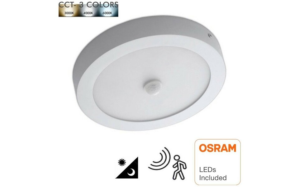 HLW LED LED Downlight Opbouw met PIR Bewegingssensor & Dag/Nacht Sensor