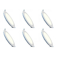 LED Downlight Slim 6 Pack - Recessed Round 3W Natural White