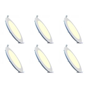 LED Downlight Slim 6 Pack - Inbouw 3W LED Lamp Warm Wit 2700K LED Downlight Slim 6 Pack - Inbouw 3W LED Lamp Warm Wit 2700K