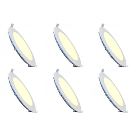LED Downlight Slim 6 Pack - Inbouw LED Downlight 3W Warm Wit 2700K LED Downlight Slim 6 Pack - Inbouw LED Downlight 3W Warm Wit 2700K