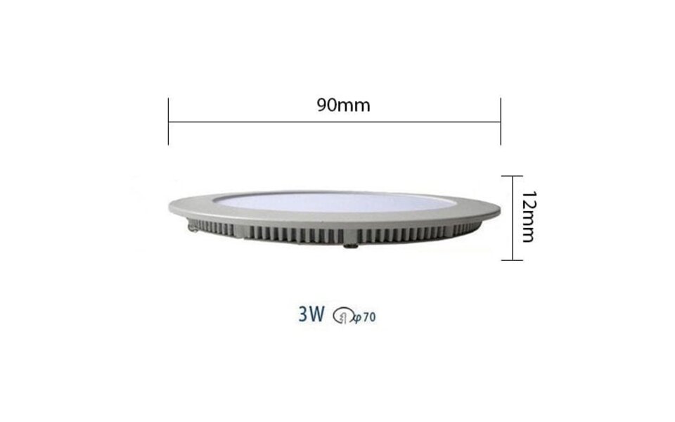 HLW LED Inbouw LED Downlight Slim 3W - Ronde LED Lamp Ø83mm Mat Wit Aluminium