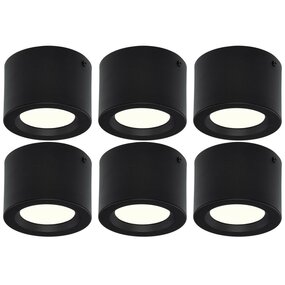 LED Downlight 6 Pack 5W Opbouw - Natuurlijk Wit Mat Zwart LED Downlight 6 Pack 5W Opbouw - Natuurlijk Wit Mat Zwart