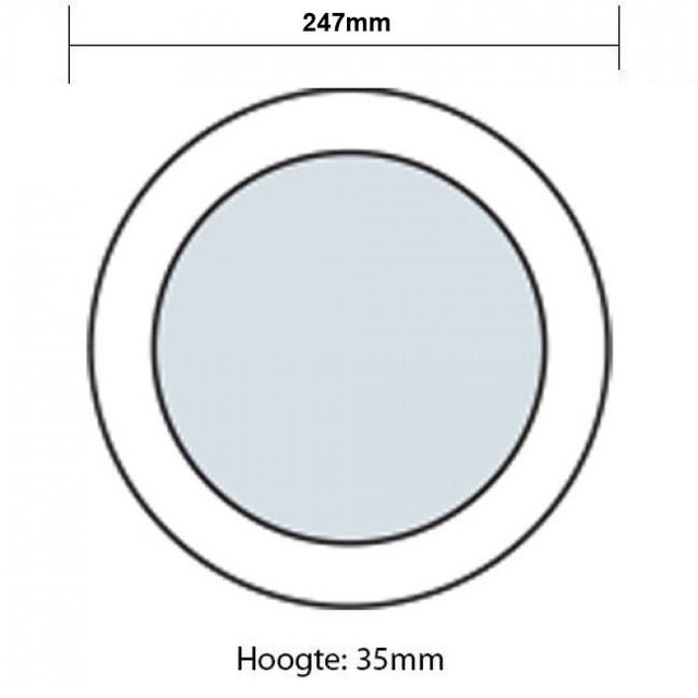HLW LED LED Downlight Pro 20W - Surface-mounted LED Lamp Warm White 2700K-3000K Ø247mm