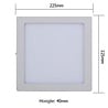 HLW LED 18W LED Downlight Surface Mounted Square - Warm White 2700K–3000K, Matte White Aluminum